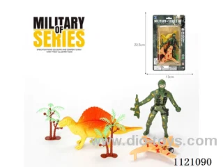 Military set with dinosaur 5PCS