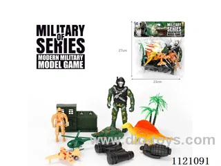 Military set with 10PCS of dinosaurs