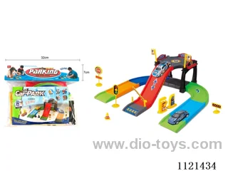 Pieced blocks track parking 1 metal pull-back car