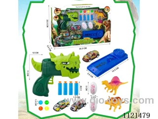 Dinosaur soft ball ping-pong gun