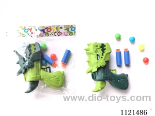 Dinosaur soft ball ping-pong gun