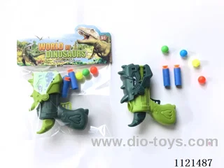 Dinosaur soft ball ping-pong gun
