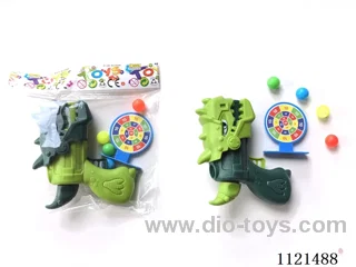 Dinosaur soft ball ping-pong gun