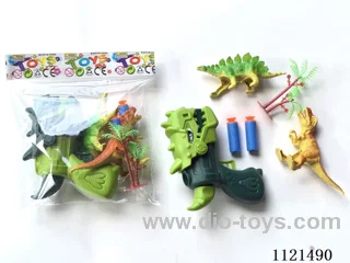 Dinosaur soft ball ping-pong gun