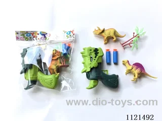 Dinosaur soft ball ping-pong gun