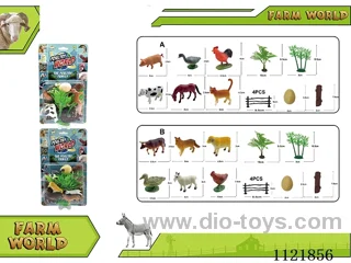 2 inch poultry animal 6PCS + dried bamboo leaves + big splash + big wood + small egg + fence AB mixed 14PCS