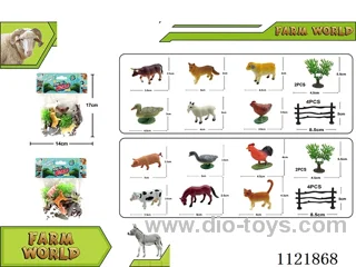 2 inch poultry animal 6PCS + fence + haystack AB mixed 12PCS