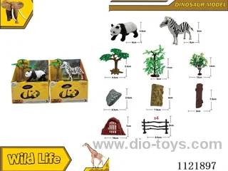 12PCS 4-inch wild animals, 2 models