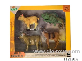 4 "solid wild animal 4PCS