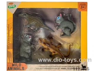 4 "solid wild animal 4PCS