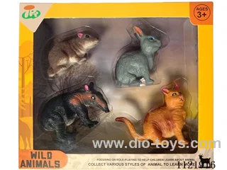 4 "solid wild animal 4PCS