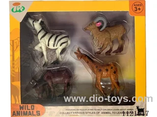 4 "solid wild animal 4PCS