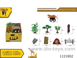 12PCS vinyl animal and pull-back car set
