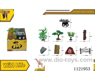 12PCS vinyl animal and pull-back car set
