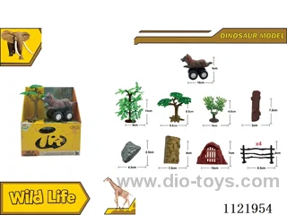 12PCS vinyl animal and pull-back car set