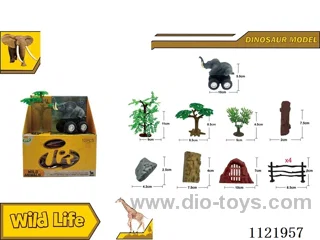 12PCS vinyl animal and pull-back car set