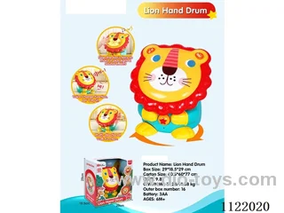 The lion beats the drum