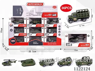 1:64 Boilback alloy car (36 pieces/box) Military series 6 mixed