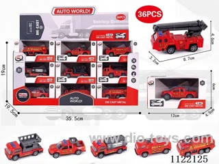 1:64 Boilback alloy car (36 pieces/box) Fire series 6 mixed