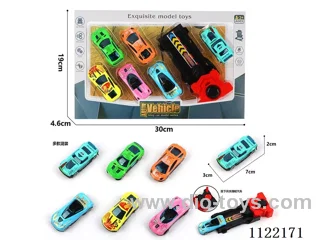 1:64 sliding alloy car 6PCS plus catapult