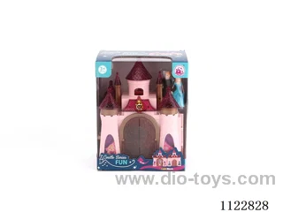 Colorful light castle with 12 music (pack three AG13 batteries)+ Princess/Prince/carriage/furniture