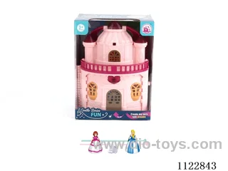 Glitter Castle with 12 music (pack 2 AA batteries) + Gyroprincess/Cat/furniture