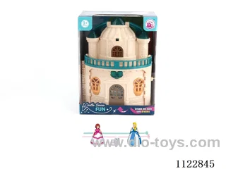 Glitter Castle with 12 music (pack 2 AA batteries) + Gyroprincess/Cat/furniture