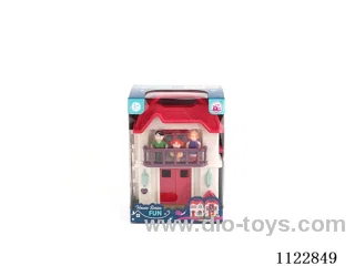 Colorful light Villa with 12 music (pack three AG13 batteries)+ people/furniture