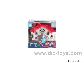 Colorful light Villa with 12 music (pack three AG13 batteries)+ Princess/Prince/carriage/furniture