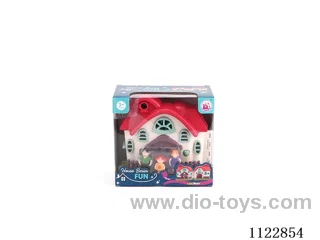 Colorful light Villa with 12 music (pack three AG13 batteries)+ people/furniture