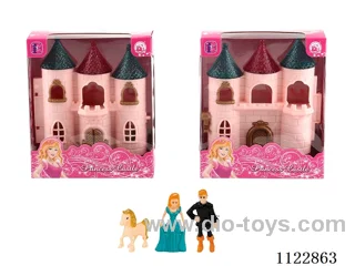 Mini Castle + Princess/Prince/Horse + Furniture (2 mixed)