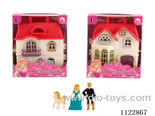 Single Side Mini Villa + Princess/Prince/Horse + Furniture (2 mixed)