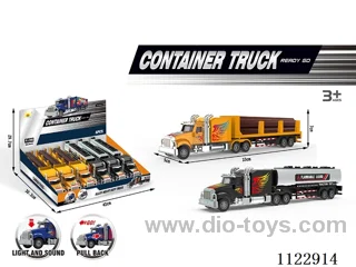Acousto-optic alloy pull-back truck 6PCS (2 models)/box