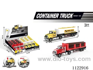 Acousto-optic alloy pull-back truck 6PCS (2 models)/box