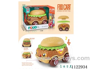 pull back Burger car with lights, music/recordings
