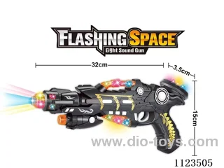 (GCC) Electric Sound 3D Light Space Gun Children's toy gun Boy Sound Light Music simulation electric submachine gun model