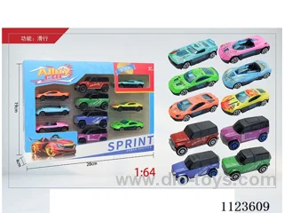 1:64 sliding alloy car 10PCS