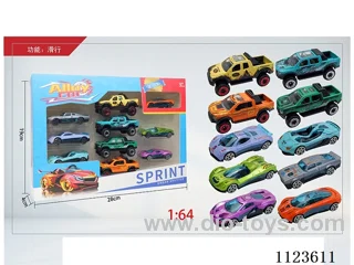 1:64 sliding alloy car 10PCS