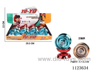 Three bearing alloy electroplated yo-yo ball (gold, blue, red 3 mixed)12PCS