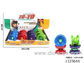 Plastic solid yo-yo (green, blue, red. Purple 4 mixed)12PCS