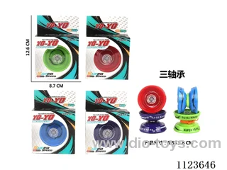 Three bearing plastic solid color yo-yo (green, blue, red. Purple 4 mixed)