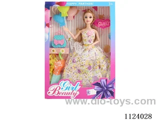 11 "29 cm 11-joint Barbie doll + clothes + bag + balloon + hairpin (multiple mixed)