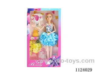 11 "28cm 11-joint Barbie doll + clothes + bag + necklace (multiple mixed)