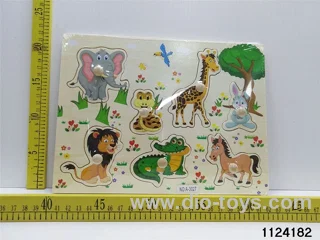 Wooden peg forest animal literacy