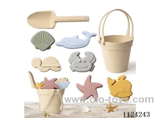 Silicone beach toy set 6 colors OPP+ net bag