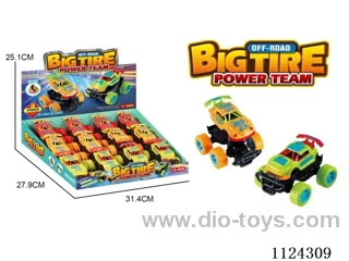 Small collision deformed car (Green/Red/Orange,12 PCS/display box)