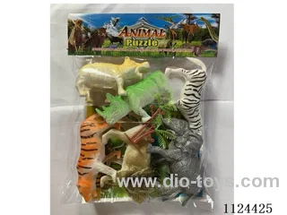 Animal set (six hollow wild animals with tree, map)