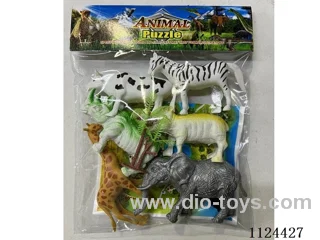 Animal set (six hollow animals with trees. Map)