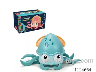 Inductive obstacle avoiding electric octopus bathroom toy