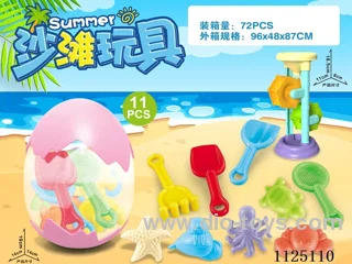 Egg storage with beach accessories + Hourglass (11PCS)